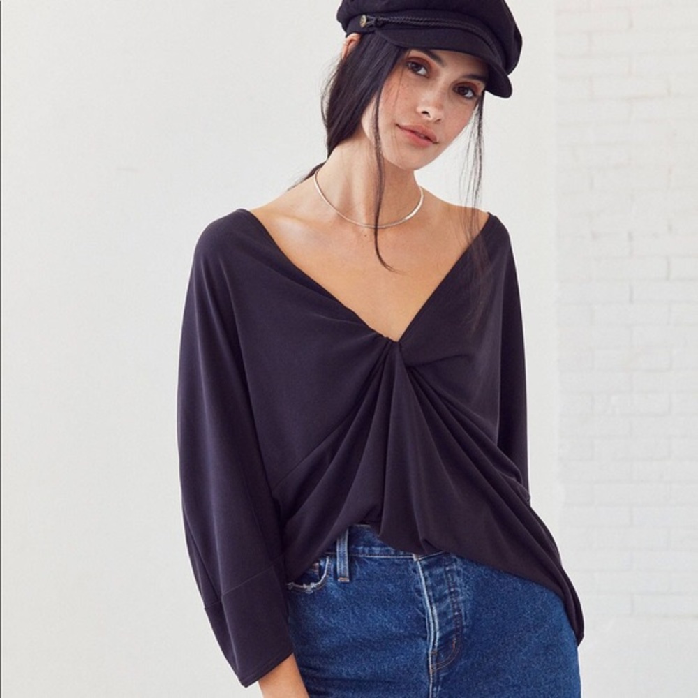 Urban Outfitters Twist in Time Plunging Tee